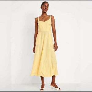 Old Navy Yellow Sleeveless Midi Dress